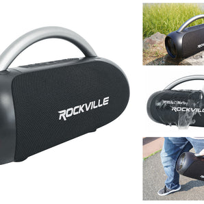 Rockville RPB-D3 Loud Water Resistant Portable Bluetooth Speaker Party Boombox