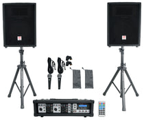 Rockville RPG2X10 Package PA System Mixer/ Amp+10 inch Speakers+Stands+Mics+ Bluetooth