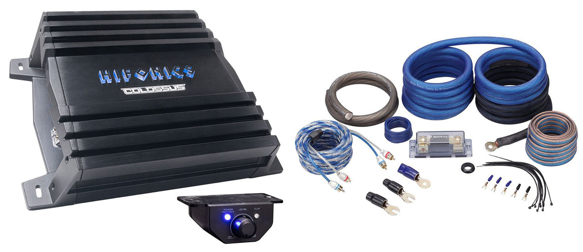 HAC-3000.1D 3000w Mono Amplifier 1 Ohm Class D Car Amp + OFC Wire Kit
