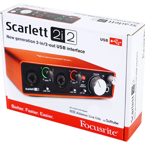 Focusrite Interface+LaunchPad+Audio Technica Mic+Headphones+2) 6.5" Monitors+Sub
