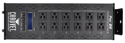 Chauvet PRO-D6 6 Ch 20A DMX-512 Dimmer Switch Pack Simultanious115V and 230V