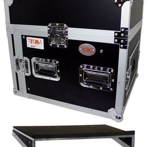 Pro X T-8MR 8U x 10U Space Slant DJ Combo Rack Flight Case +Sliding Laptop Shelf