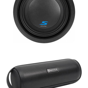 ALPINE S-W8D4 8" 900w Car Audio Subwoofer DVC Dual 4-Ohm Sub+Bluetooth Speaker