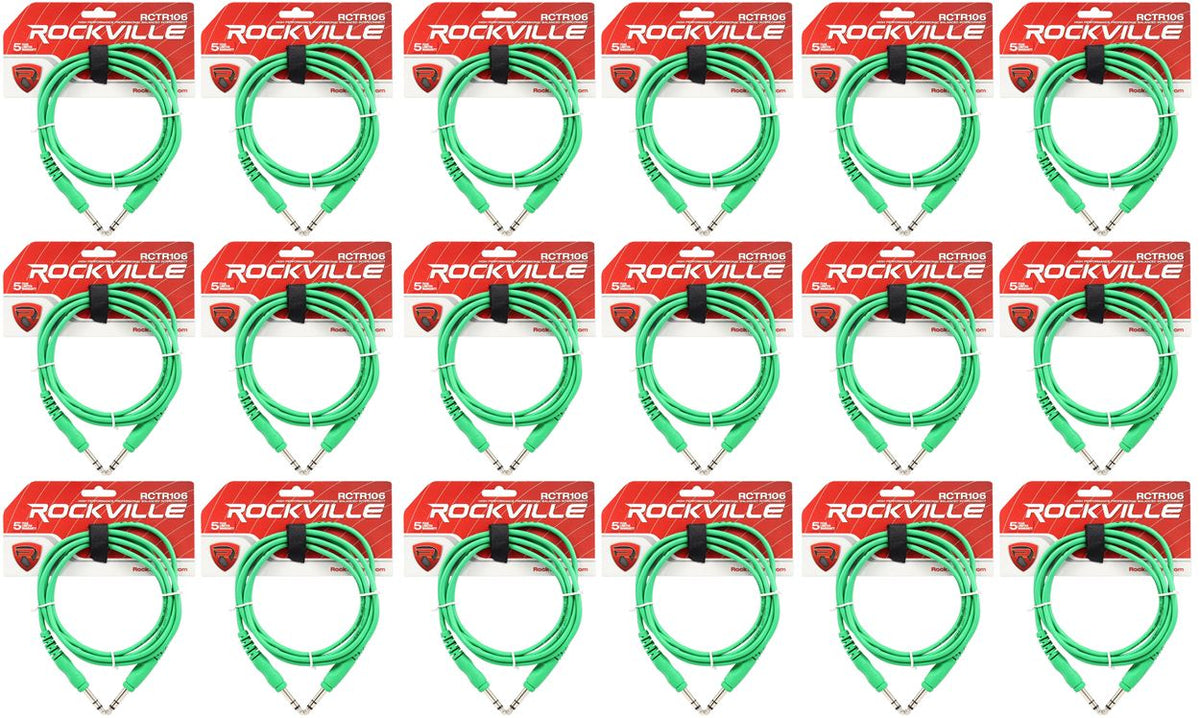 18 RCTR106G Green 6' 1/4" TRS to 1/4" TRS Cable 100% Copper