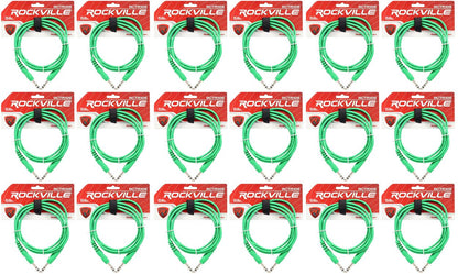 18 RCTR106G Green 6' 1/4" TRS to 1/4" TRS Cable 100% Copper