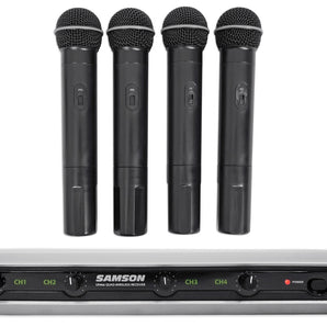 Samson Stage v466 Quad - (4) Handheld Vocal VHF Wireless Microphones Mic System