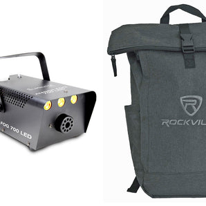 Eliminator Amber FOG 700 LED Fog Machine Fogger w/Amber Lights+Remote+Backpack