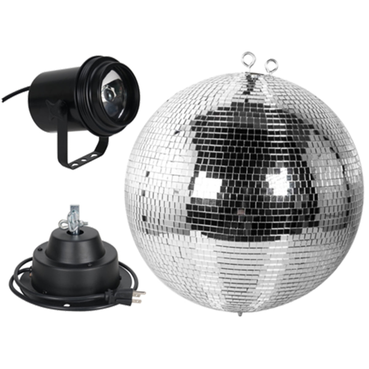 M600EL 16" Mirror Ball+Pinspot Light+2 Bluetooth Speakers