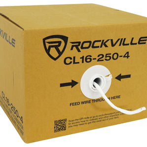 Rockville CL16-250-4 CL2 Rated 16 AWG 250' 4 Conductor Speaker Wire In Ceiling