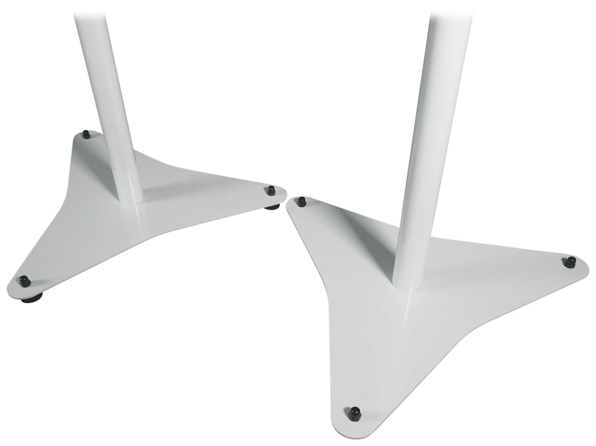 RockShelf 58W 5.25" Home Bookshelf Speakers+White Adjustable Stands