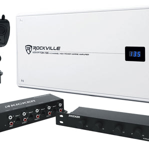 Rockville KRYPTON S6 Marine/Boat 6-Channel Amplifier+Kicker 4-Zone Level Control