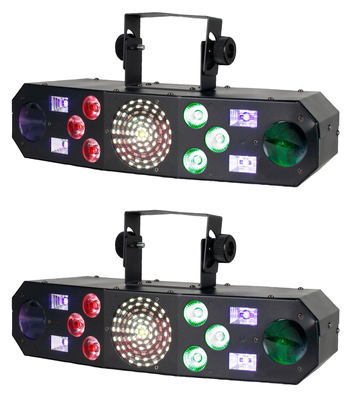 (2) Furious Five RG RGBW+UV LED Laser/Strobe/Derby Effect Lights