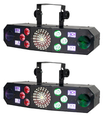 (2) Furious Five RG RGBW+UV LED Laser/Strobe/Derby Effect Lights