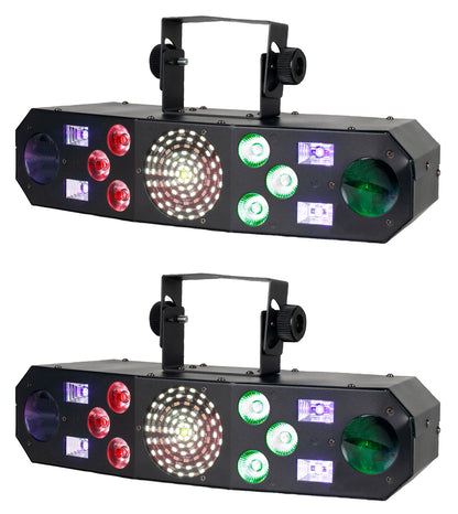 (2) Furious Five RG RGBW+UV LED Laser/Strobe/Derby Effect Lights