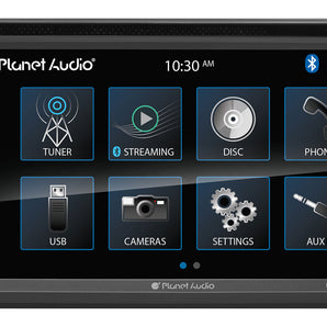 Planet Audio P9695BRC 2-Din 6.95" Car Monitor DVD Receiver w/Bluetooth+Camera