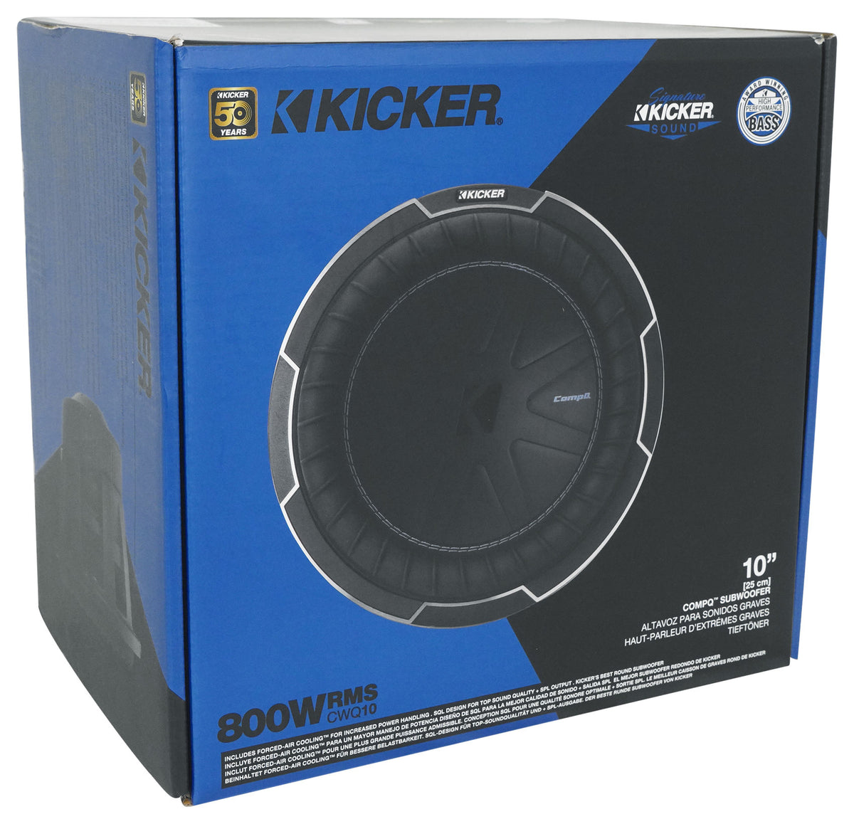 Kicker 51CWQ104 COMP Q 10" 800 Watt Car Audio Subwoofer DVC 4 Ohm Sub CWQ104