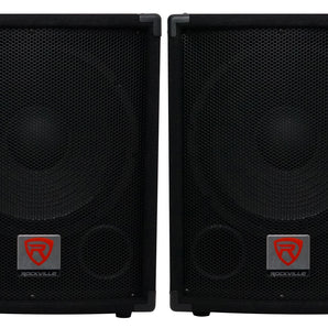 2) Rockville SBG1124 12" 600 Watt Passive 4-Ohm Pro DJ Subwoofers,MDF/Pole Mount