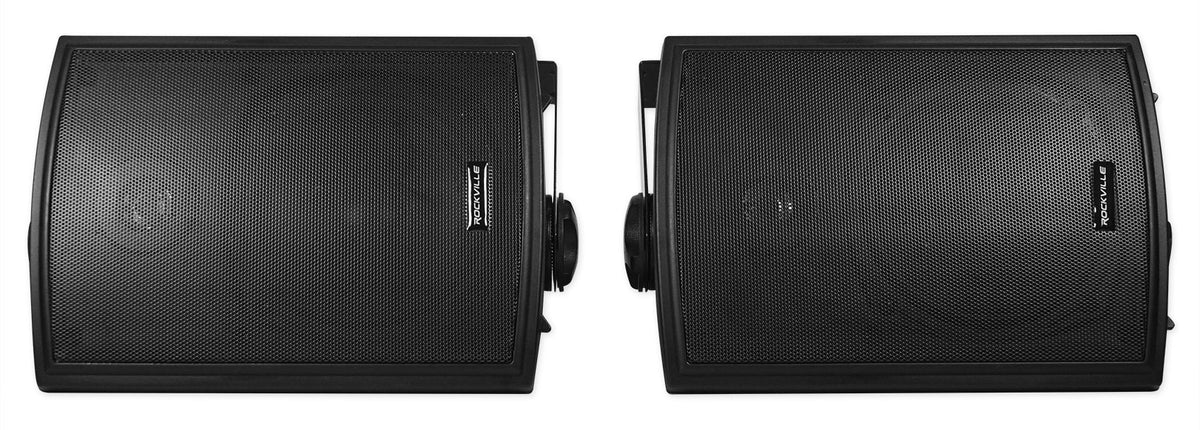 Rock Zone 8 Ch. Multi Room Home Receiver+16) Black 5.25" Wall Speakers