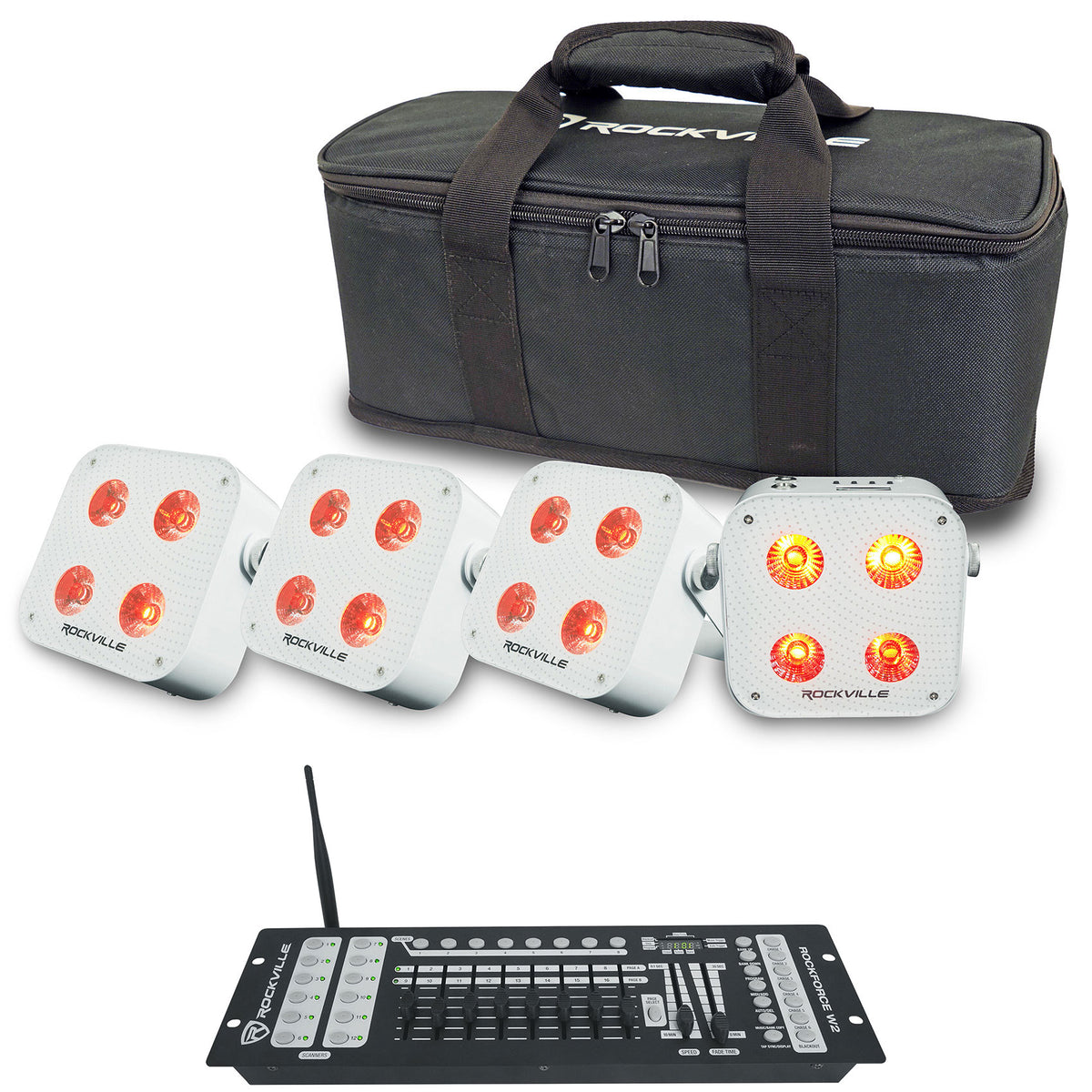 MINI RF4 V2 White 4-Pack + ROCKFORCE W2