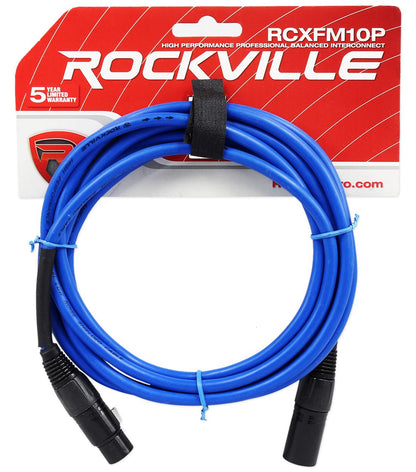 6-Pack 10' Female to Male REAN XLR Mic Cables (3 Colors x 2)