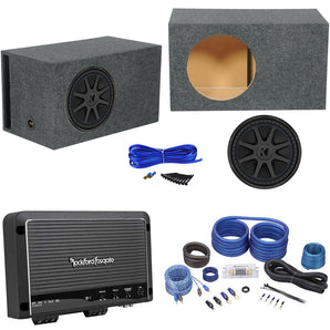 Kicker 44CVX154 Comp VX CVX 15" 2000w Subwoofer+Rockford Amp+Vented Box+Wires