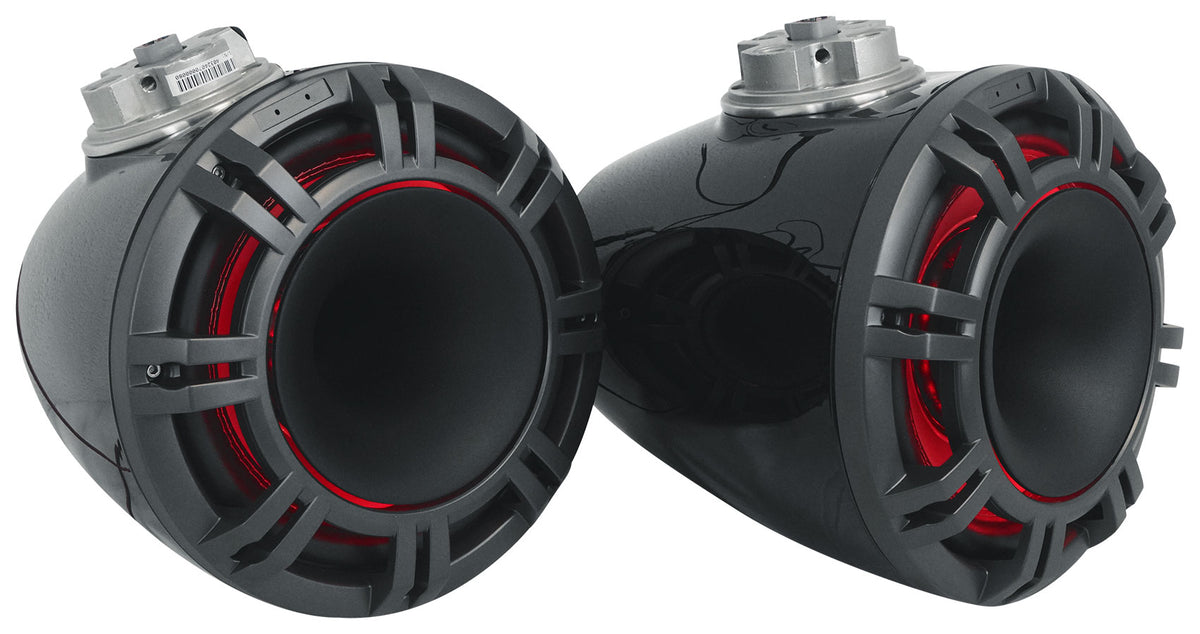 Pair KICKER 47KMFC9 9" Marine Boat Horn Loaded Flat Mount Tower Speakers KMFC9
