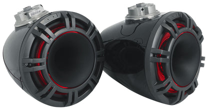 Pair KICKER 47KMFC9 9" Marine Boat Horn Loaded Flat Mount Tower Speakers KMFC9