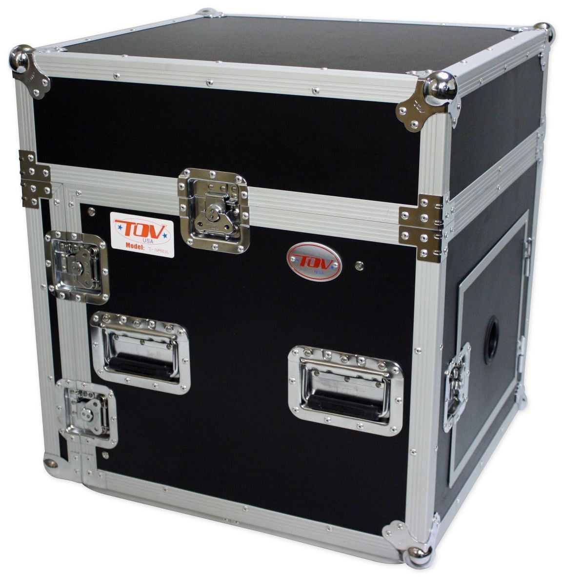 Pro X T-10MRSS 10U x 10U Slanted DJ Rack Flight Case With Wheels+3/8" Wood