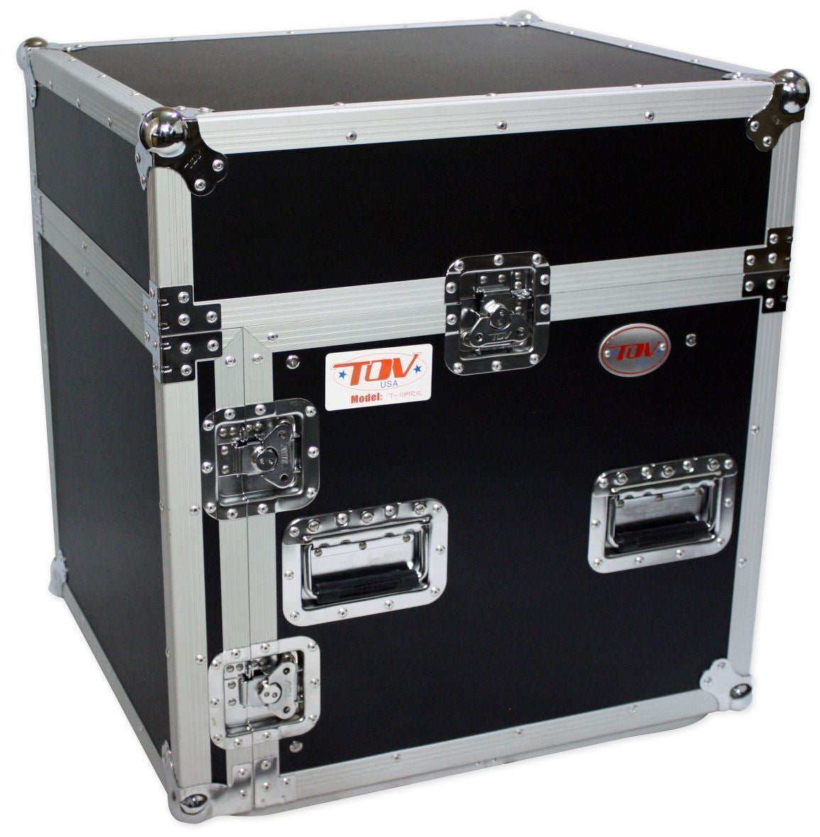 Pro X T-10MRSS 10U x 10U Slanted DJ Rack Flight Case With Wheels+3/8" Wood