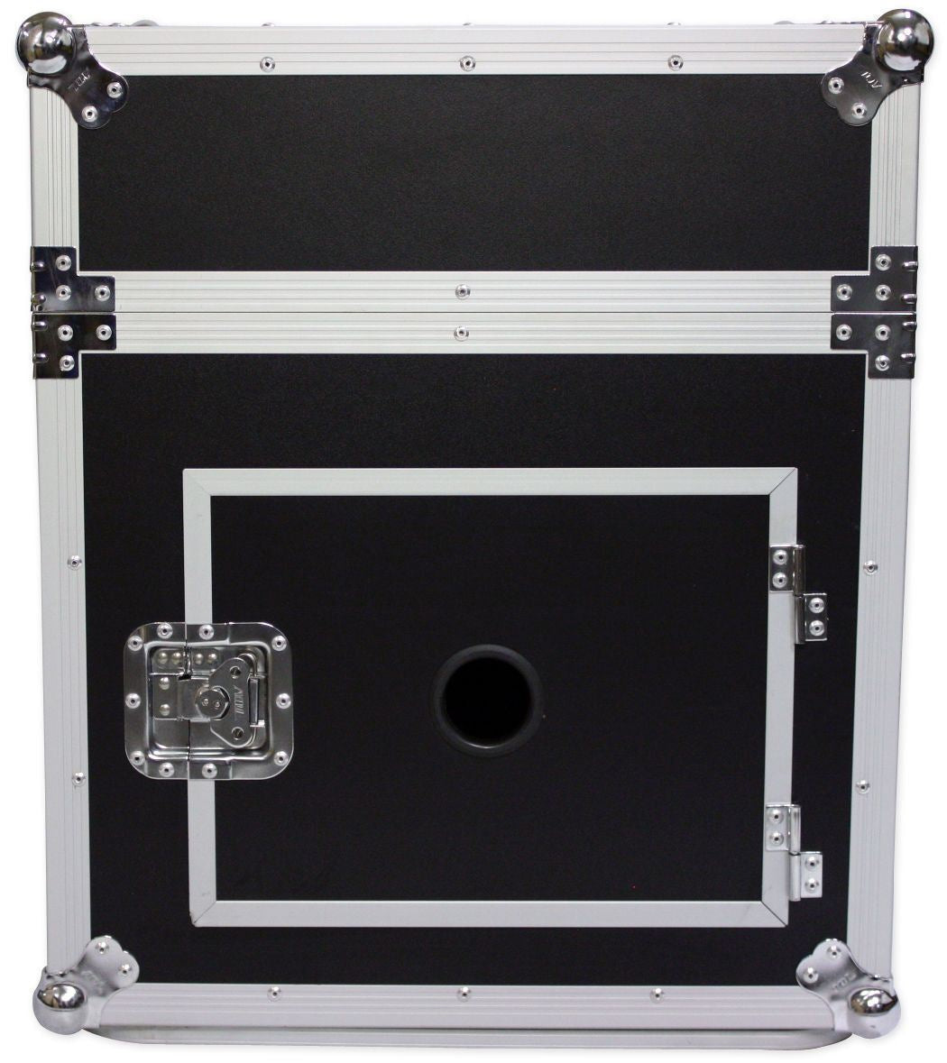 Pro X T-10MRSS 10U x 10U Slanted DJ Rack Flight Case With Wheels+3/8" Wood