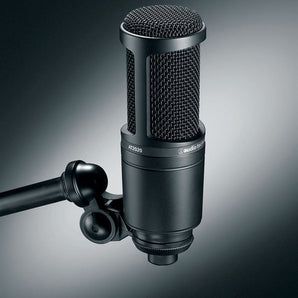 Audio Technica AT2020 Studio Recording Microphone-Cardioid Condenser Mic+Earbuds