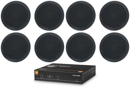 CSA 2120 Commercial Amplifier + (8) Black In-Ceiling Speakers
