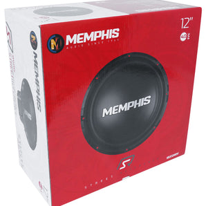 Memphis Audio SRX1240V 12" 300w RMS SVC 4 Ohm Car Subwoofer+Amplifier+Amp Kit