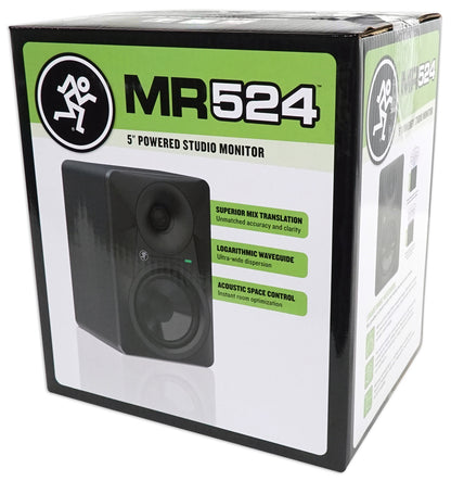 Mackie MR524 5” 50 Watt Powered Active Studio Monitor Class A/B Bi-Amped Speaker