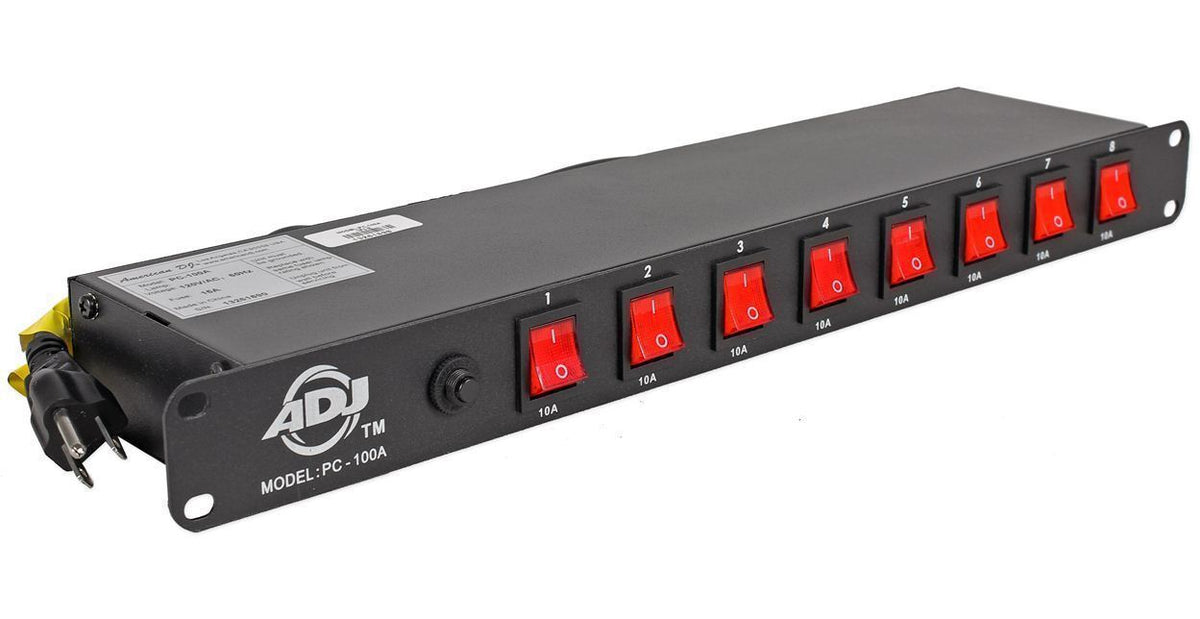 American DJ PC-100A 8-Switch Rack Mount On/Off AC Power Strip Source