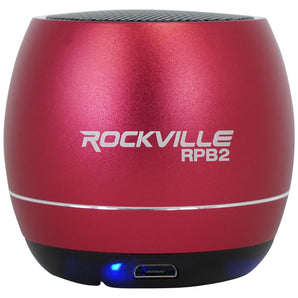 Rockville RPB2-RED Handheld Portable Bluetooth Speaker Great Sound+Wireless Link