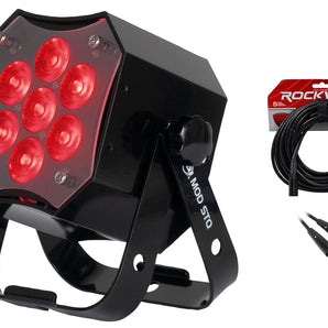American DJ MOD STQ Compact 7x8 Watt LED DMX Par Can Wash Light w/ Remote+Cables