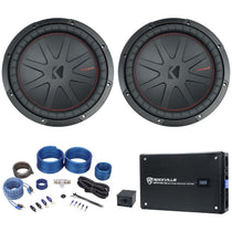 (2) 48CWR124 COMPR12 12" 2000 Watt Car Subwoofers+Mono Amplifier+Amp Kit