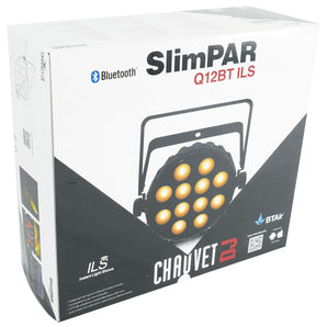 (4) Chauvet DJ SLIMPAR Q12 BT ILS Wireless Par Wash Up-Lights w/ Bluetooth+Bag