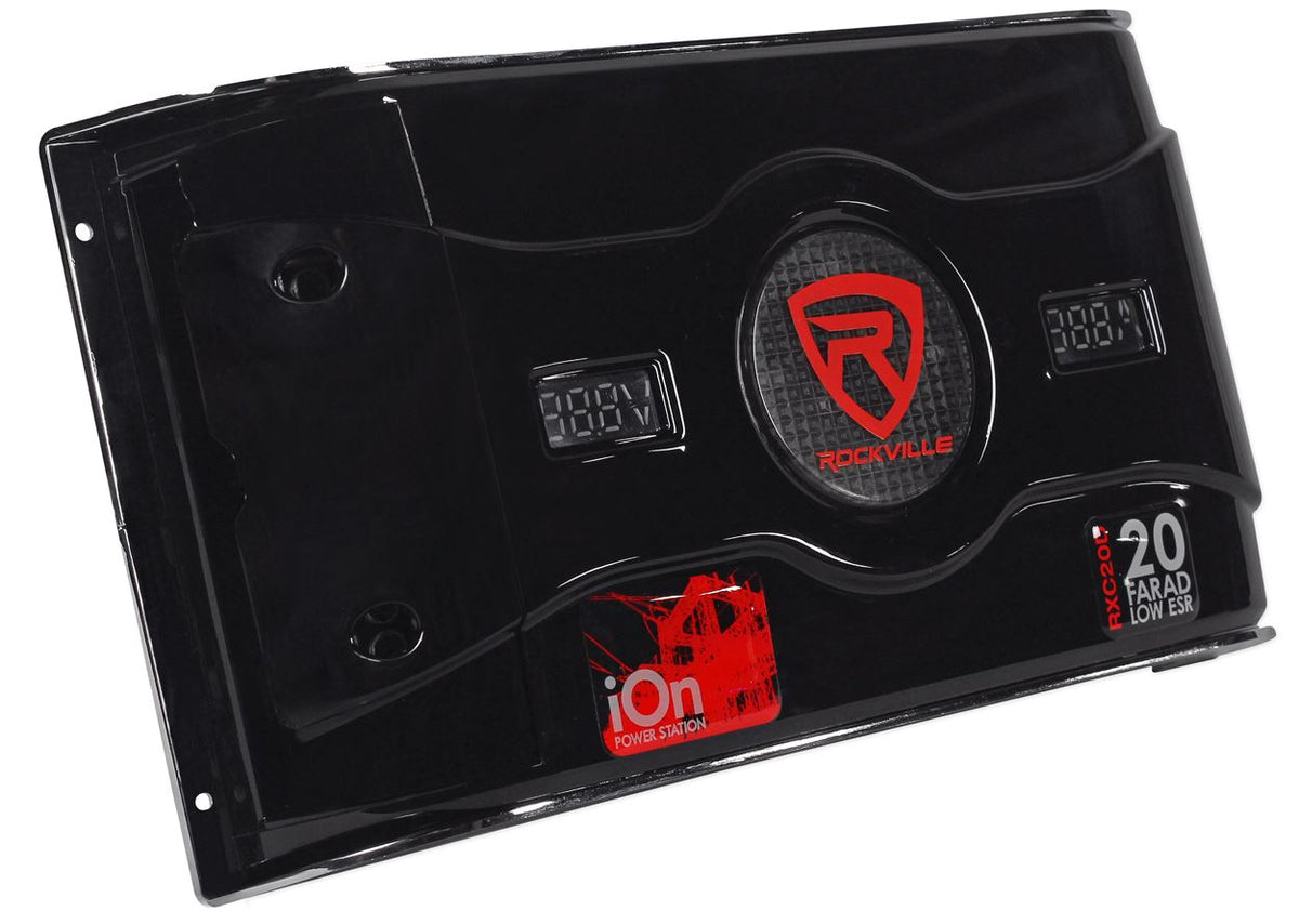 Rockville RXC20D 20 Farad Hybrid Ion Car Capacitor Voltage & Amperage Meter