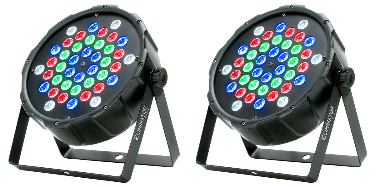 (2) LP 42 RGBW LED DMX Par Wash Lights
