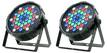 (2) LP 42 RGBW LED DMX Par Wash Lights