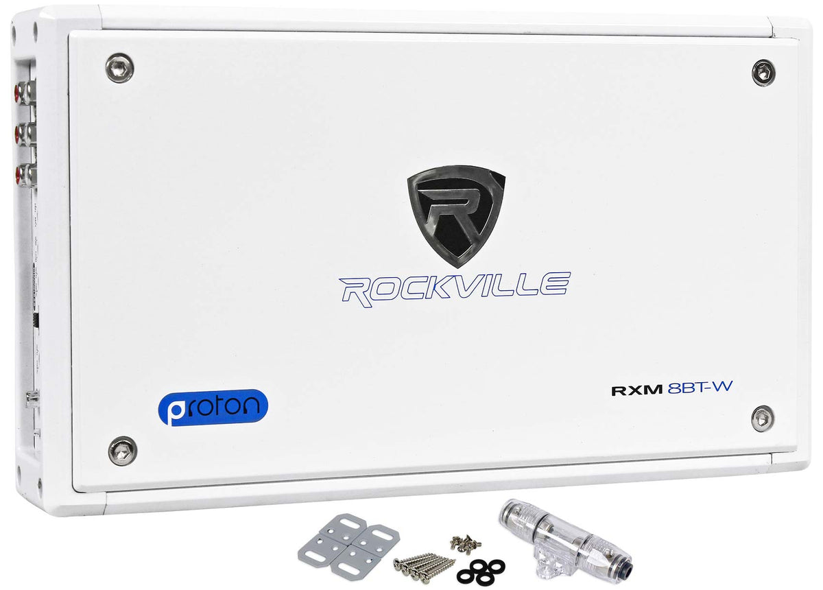 Rockville RXM8BTW 8 Channel Marine/Boat Bluetooth Amplifier+Kicker 4Zone Control
