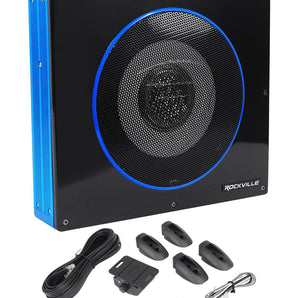 Rockville RW8CA 8 600 Watt Low Profile Under-Seat Active Powered Car Subwoofer