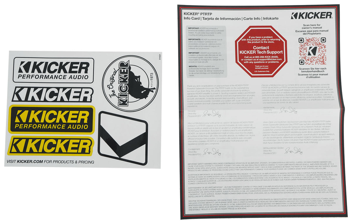 Kicker 51PTRTP12 TRTP 12" 500w Powered Down-Fire Subwoofer+Enclosure Box PTRTP12