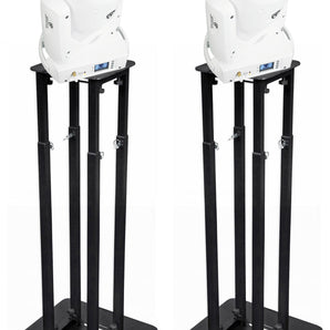 (2) Rockville ROCK SPOT 260W WHITE DJ Moving Head Spot Lights+Black Totem Stands