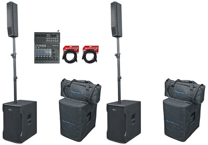 Titan Column 12 2-Pack + RockMix 10FX Mixer Bundle