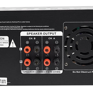 Technical Pro MM3000 Powered Bluetooth Microphone Mixer Amplifier Amp SD, USB