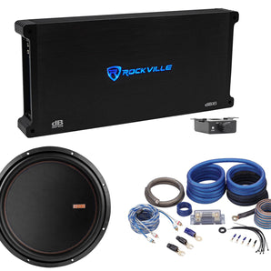 Memphis Audio MOJO 615D4 15" 4400w Competition Car Subwoofer+Amplifier+Amp Kit