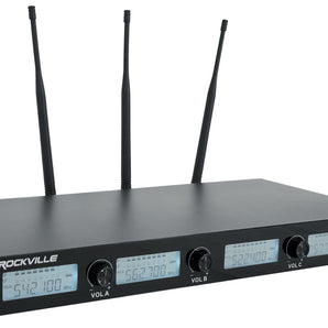 Rockville RWM-4Z Quad Wireless UHF Handheld/Headset Microphone System 20 Channel